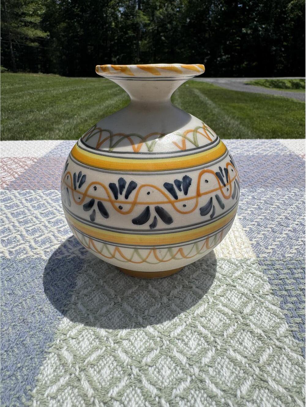 Vintage Mexican Talavera Mave Hand-Painted Ceramic Vase